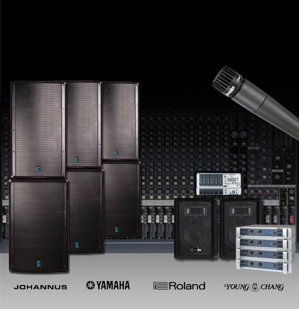 PA systems and sound equipment at Millbank Music — Yamaha, Yorkville, Phonic, Fender, Wharfdale